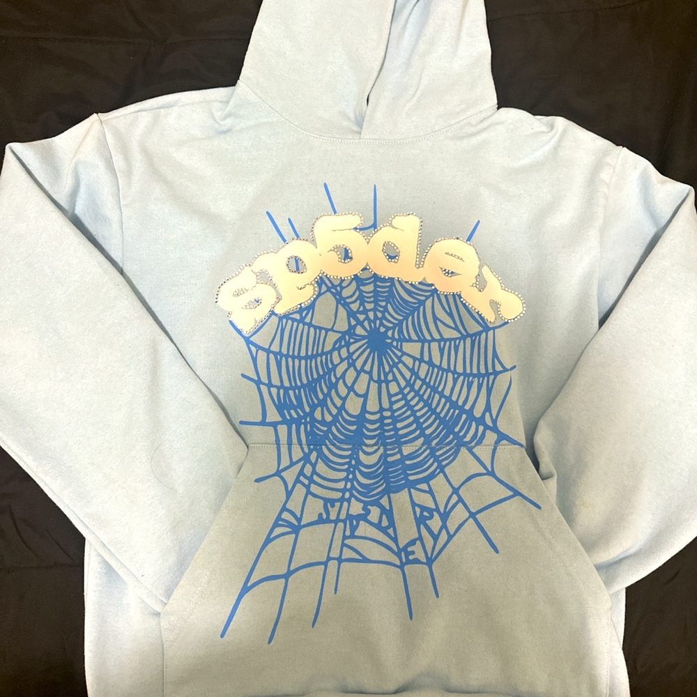 Sky blue sp5der hoodie